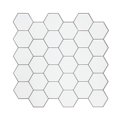 Tiles 3D Peel and Stick Wall Tile Hexagon White (30cm x 30cm x 10 sheets)