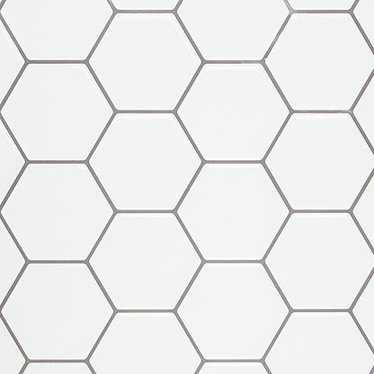 Tiles 3D Peel and Stick Wall Tile Hexagon White (30cm x 30cm x 10 sheets)