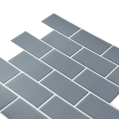 Tiles 3D Peel and Stick Wall Tile Dark Grey 10 Sheets