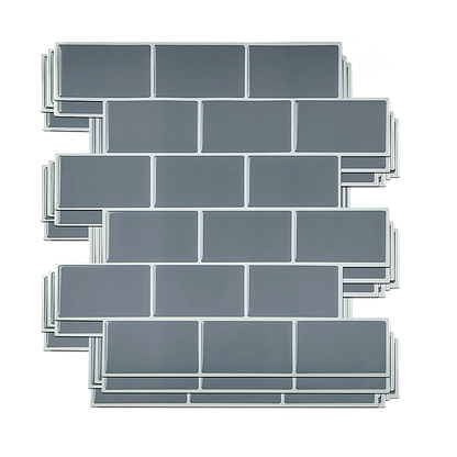 Tiles 3D Peel and Stick Wall Tile Dark Grey 10 Sheets