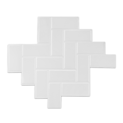 Tiles 3D Peel and Stick Wall Tile Herringbone White 10 Sheets