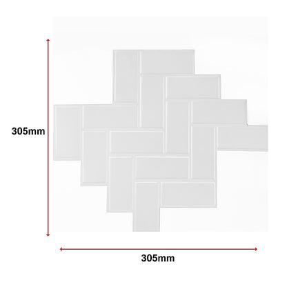 Tiles 3D Peel and Stick Wall Tile Herringbone White 10 Sheets