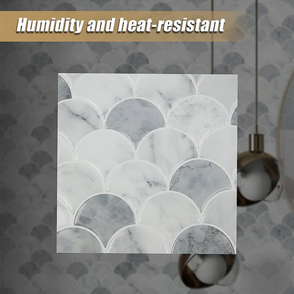 Tiles 3D Peel and Stick Wall Tile Fish Scale Mosaic 10 Sheets