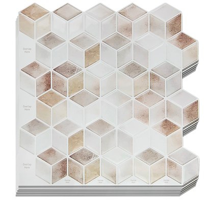 Tiles 3D Peel and Stick Wall Tile Shell Mosaic 10 Sheets