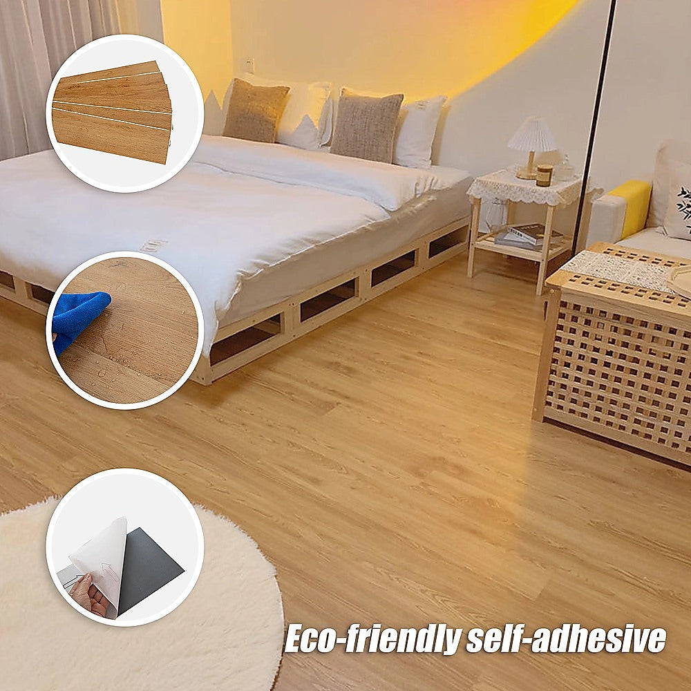 Vinyl Floor Tiles Self Adhesive Flooring Oak Wood Grain 16 Pack 2.3SQM