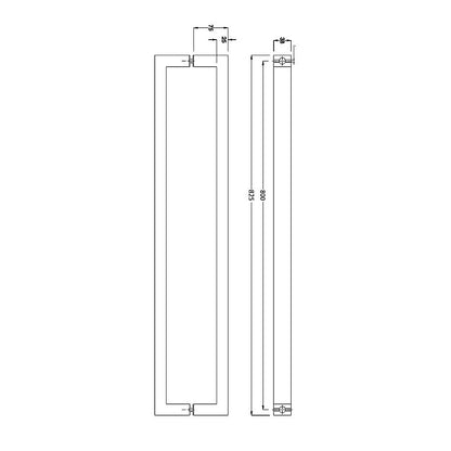 Entrance Door Pull Handle Matte Black 800mm