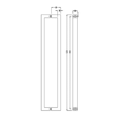 Entrance Door Pull Handle Brushed satin 800mm
