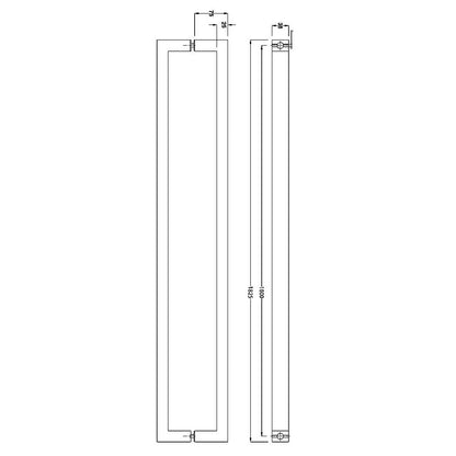 Entrance Door Pull Handle Brushed satin 1800mm