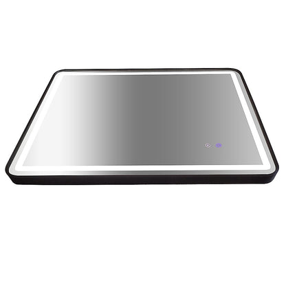 Rectangular Mirror LED Anti-Fog Illuminated Bathroom Living Room - 90x70cm