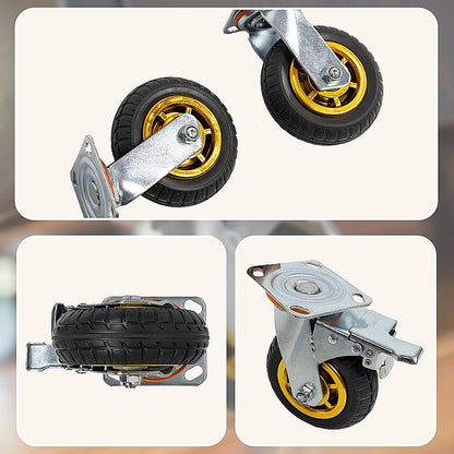 Castor Wheels 4 x 6" 150mm Swivel Silent Caster 2 Brakes 800KG