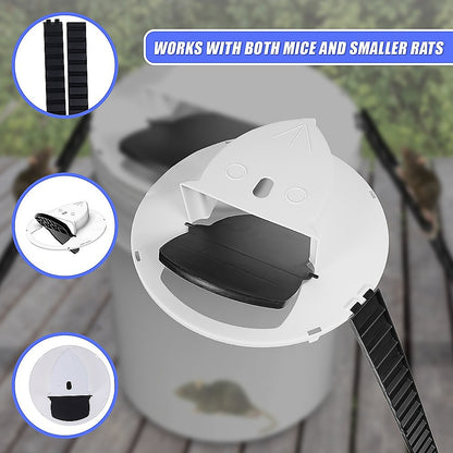 2 x Flip N Slide Bucket Lid Mouse Rat Trap Automatic Mouse Trap With Ladder Reusable
