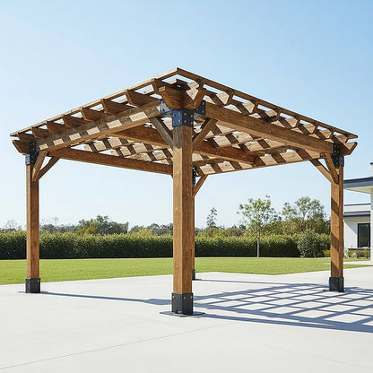 Roof Pergola Gazebo Shed Matte Black Steel Brackets DIY Kits