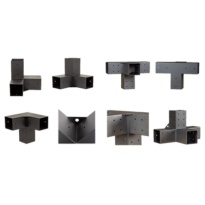 Roof Pergola Gazebo Shed Matte Black Steel Brackets DIY Kits