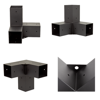 Roof Pergola Gazebo Shed Matte Black Steel Brackets and Black Screen DIY Kits