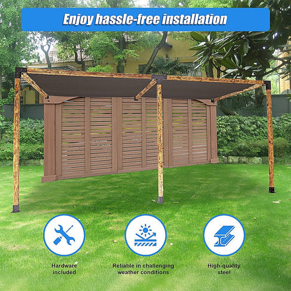 Roof Pergola Gazebo Shed Matte Black Steel Brackets and Coffee Screens DIY Kits