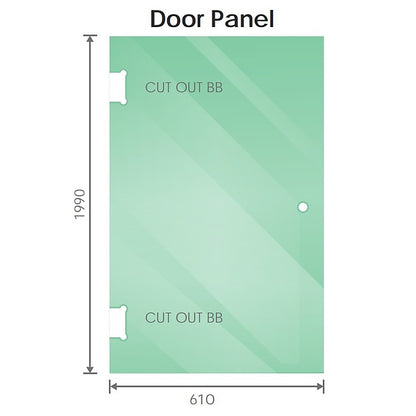 90cm Wall to Wall Frameless Shower Screen with Gold Brackets and Brass Hinges, Square Double Pull Handle