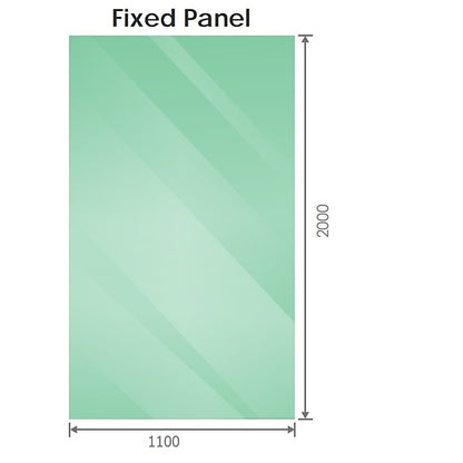 110x110cm Corner Frameless Shower Screen with Nickel Brackets and Brass Hinges, Round Knob Handle