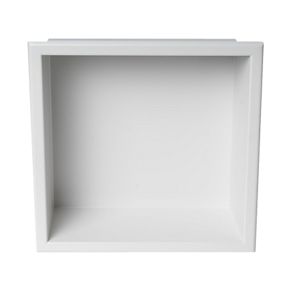 336 x 336 x 101mm Shower Niche Single Shelf Organizer No Tile Needed in White