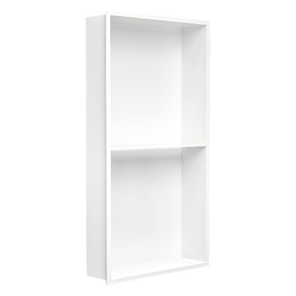 641 x 336 x 101mm Shower Niche Double Shelf Organizer No Tile Needed in White
