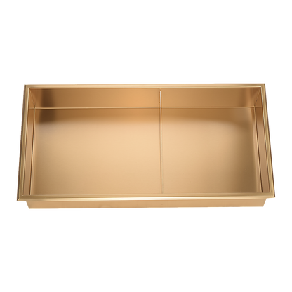 641 x 336 x 101mm Shower Niche Double Shelf Organizer No Tile Needed in Gold