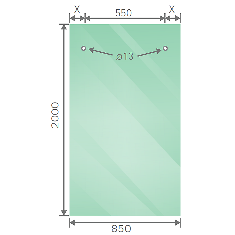 170cm Frameless Glass Sliding Shower Door with White Rail and Hardware