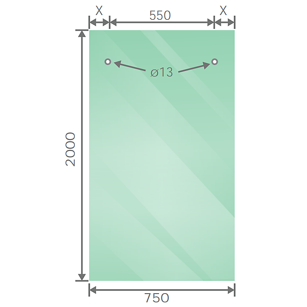 150x80cm Frameless Glass Sliding Corner Shower with Nickel Rail and Hardware