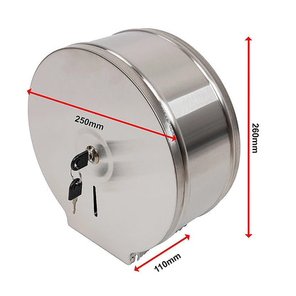 Toilet Paper Towel Dispenser Brushed Stainless Steel Wall-Mounted Bathroom Tissue