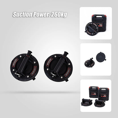 2x20cm 500kg Vacuum Suction Cup Glass Lifter Granite Sucker Pump Lift Heavy Duty
