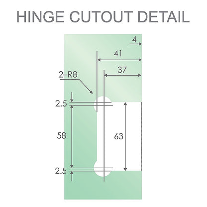 90 Degree Stainless steel Glass Shower Door L-Hinge in Chrome