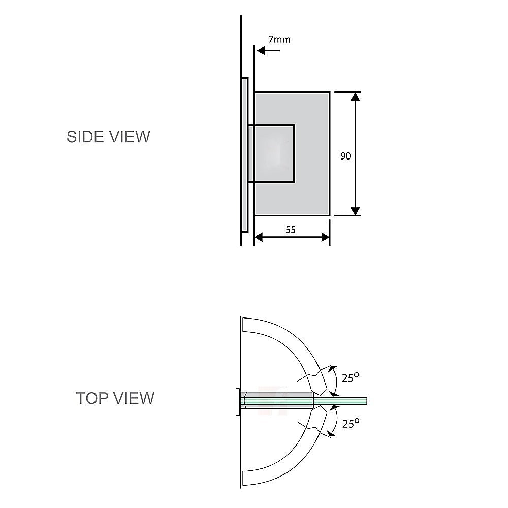 90 Degree Stainless steel Glass Shower Door L-Hinge in Gold