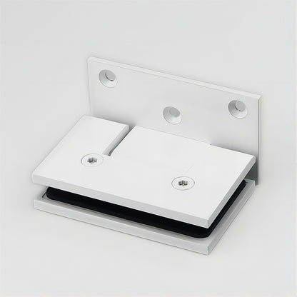 90° Brass Glass Shower Door L-Hinge in White