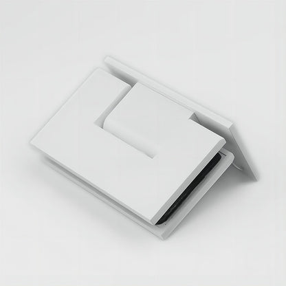 90° Brass Glass Shower Door L-Hinge in White