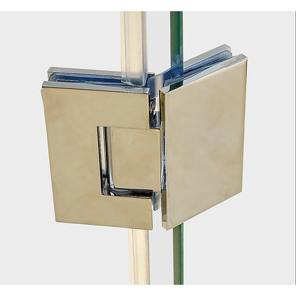 135° Glass-to-Glass Brass Square Shower Hinge in Gunmetal