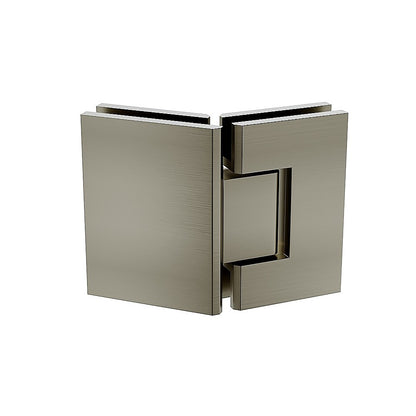 135° Glass-to-Glass Brass Square Shower Hinge in Gunmetal