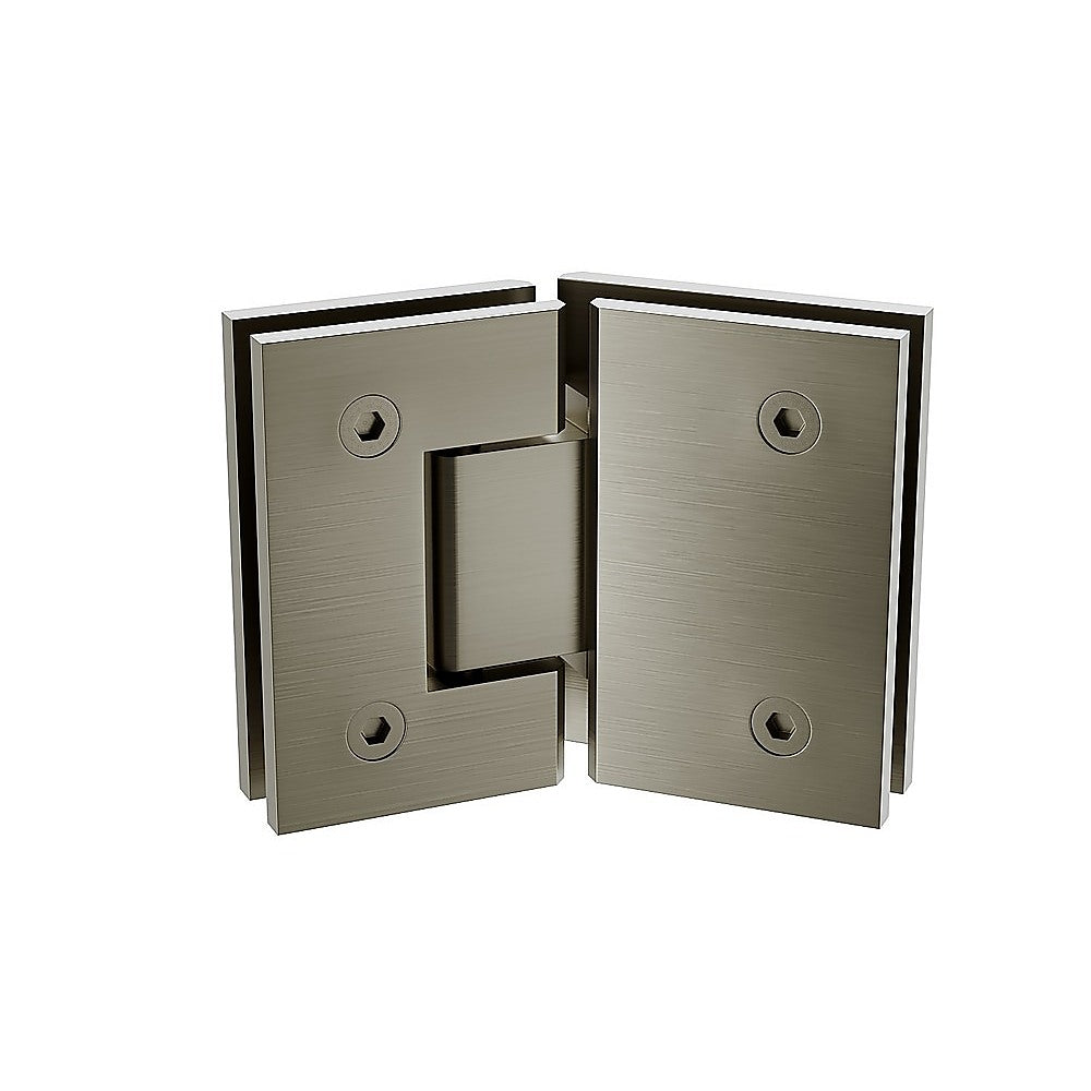135° Glass-to-Glass Brass Square Shower Hinge in Gunmetal