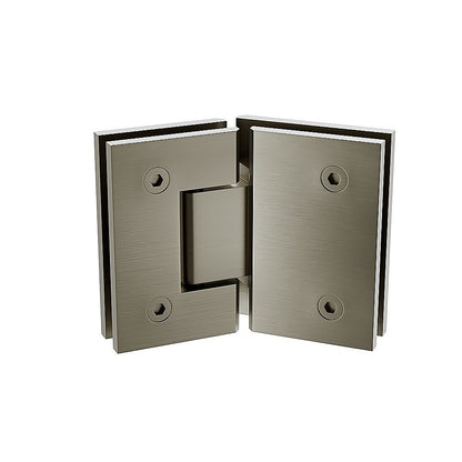 135° Glass-to-Glass Brass Square Shower Hinge in Gunmetal