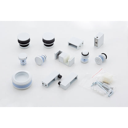 Hardware Accessories for Frameless Glass Sliding Door Shower Screen in White