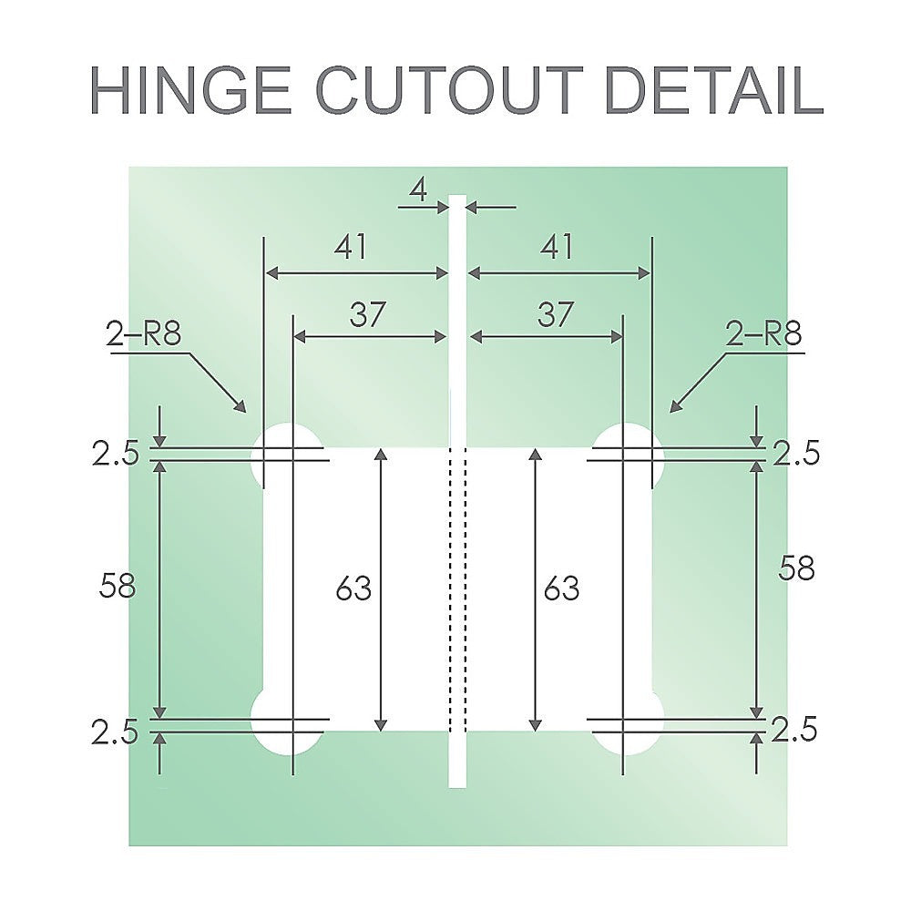 180 Degree Brass Glass to Glass Shower Door Hinge in White