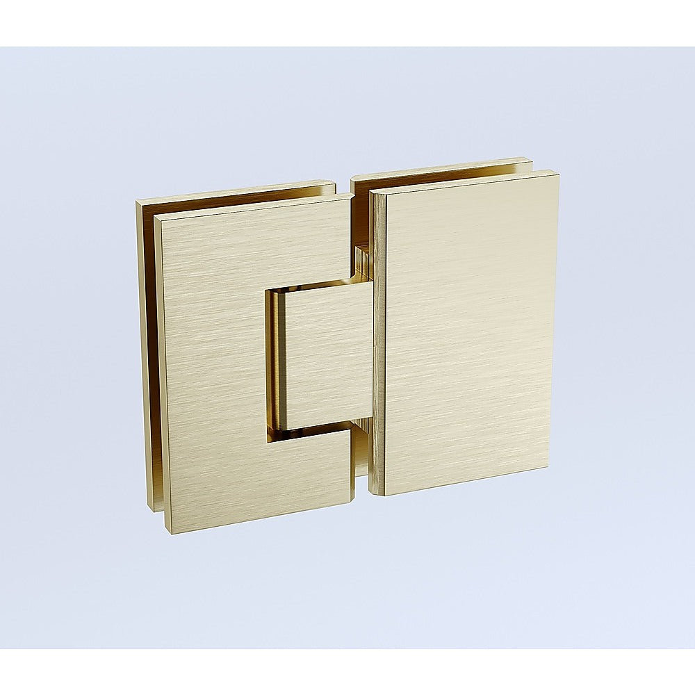120x70cm Corner Frameless Shower Screen with Gold Channel and SS Hinges, Round Handle