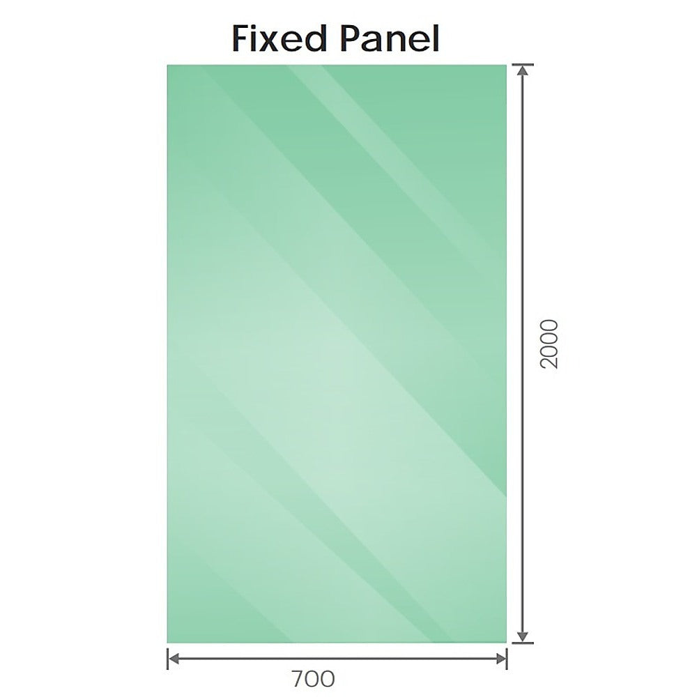 120x70cm Corner Frameless Shower Screen with Gunmetal Brackets and SS Hinges, Round Handle