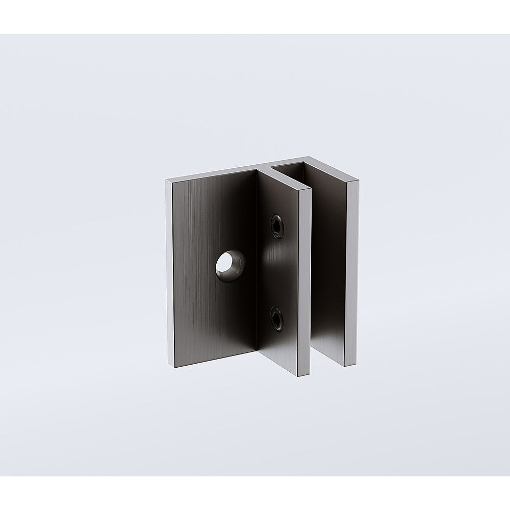 120x70cm Corner Frameless Shower Screen with Gunmetal Brackets and SS Hinges, Round Handle