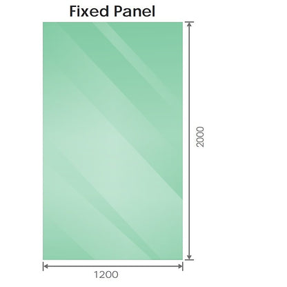 120x100cm Corner Frameless Shower Screen with Nickel Brackets and SS Hinges, Round Handle