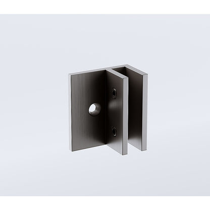 90x70cm Corner Frameless Shower Screen with Gunmetal Brackets and Brass Hinges, Round Handle