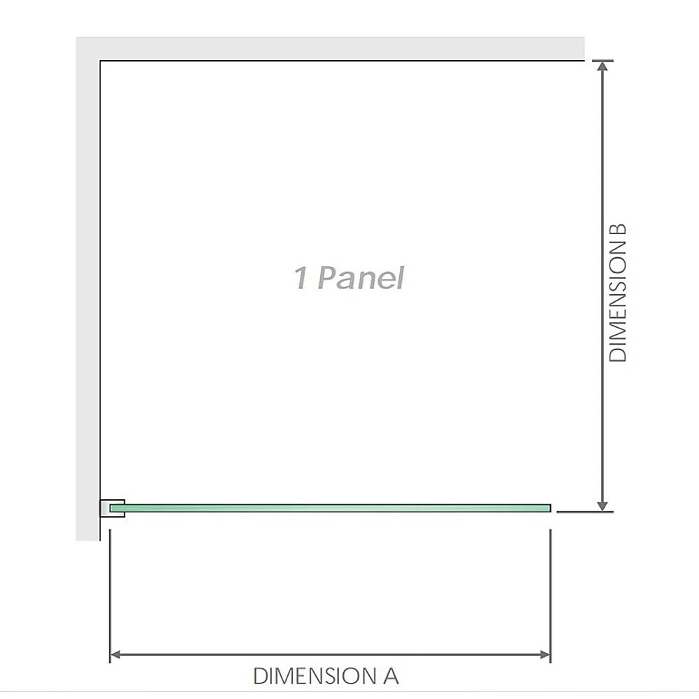 100x80cm Corner Frameless Shower Screen with Nickel Brackets and Brass Hinges, Round Handle