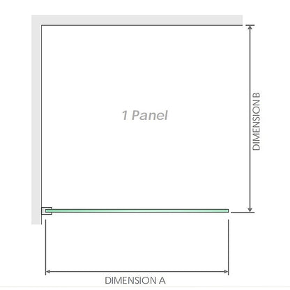 100x80cm Corner Frameless Shower Screen with Nickel Brackets and Brass Hinges, Round Handle