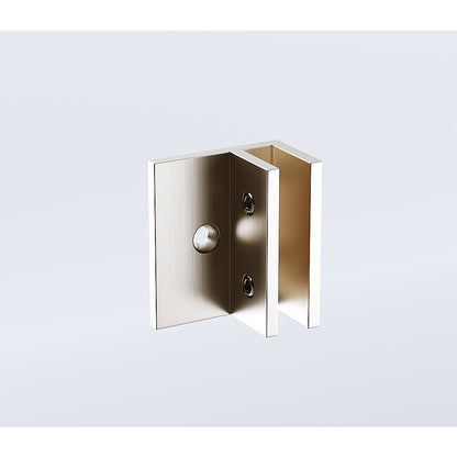 100x80cm Corner Frameless Shower Screen with Nickel Brackets and Brass Hinges, Round Handle