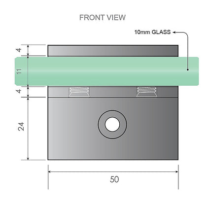 100x80cm Corner Frameless Shower Screen with Nickel Brackets and Brass Hinges, Round Handle