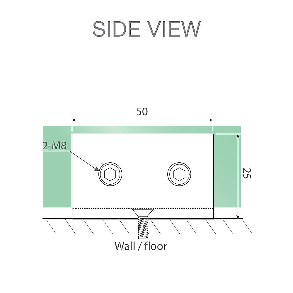 110x80cm Corner Frameless Shower Screen with Gold Brackets and Brass Hinges, Round Handle