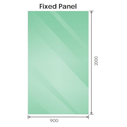 110x90cm Corner Frameless Shower Screen with Nickel Brackets and Brass Hinges, Round Handle