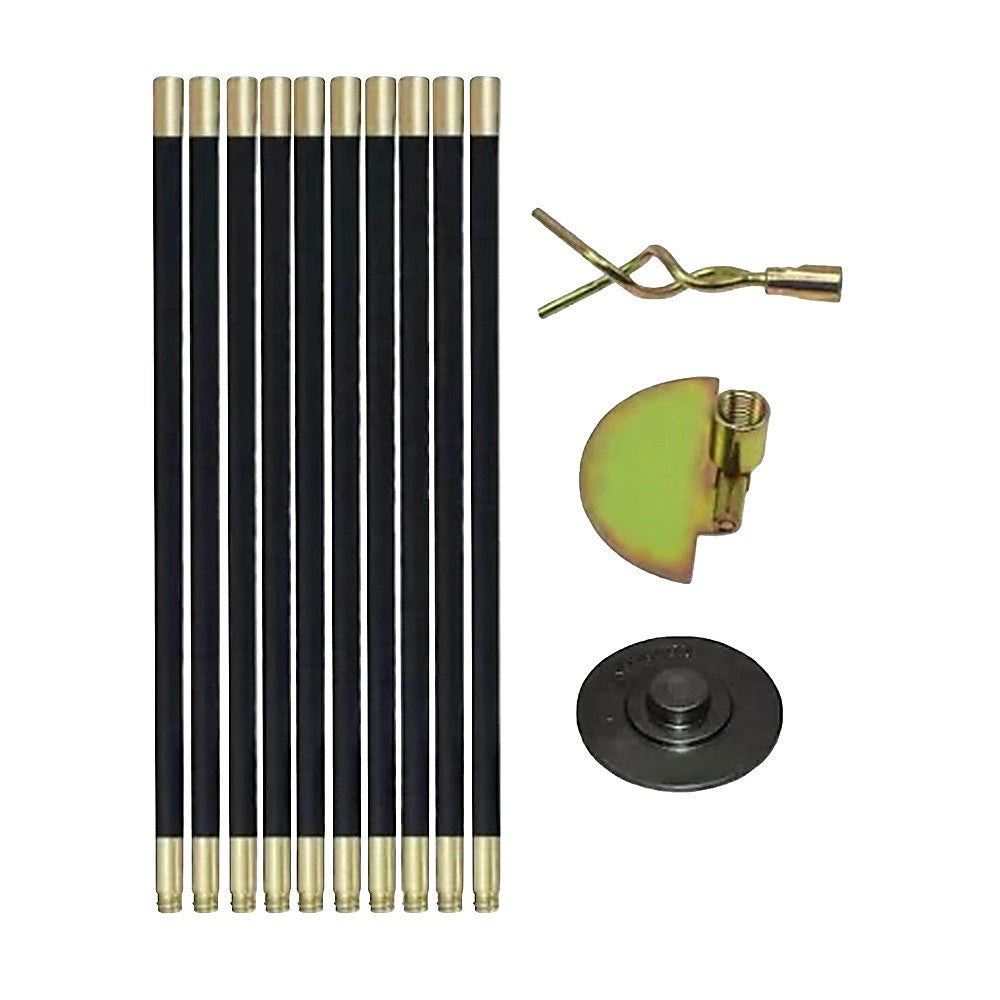 9m Drain Rod Set Kit Plunger Worm Scraper Cleaning Rods Rodding Carry Bag
